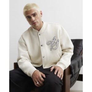 Ame Saint Brushback Bomber Jacket in Cream
