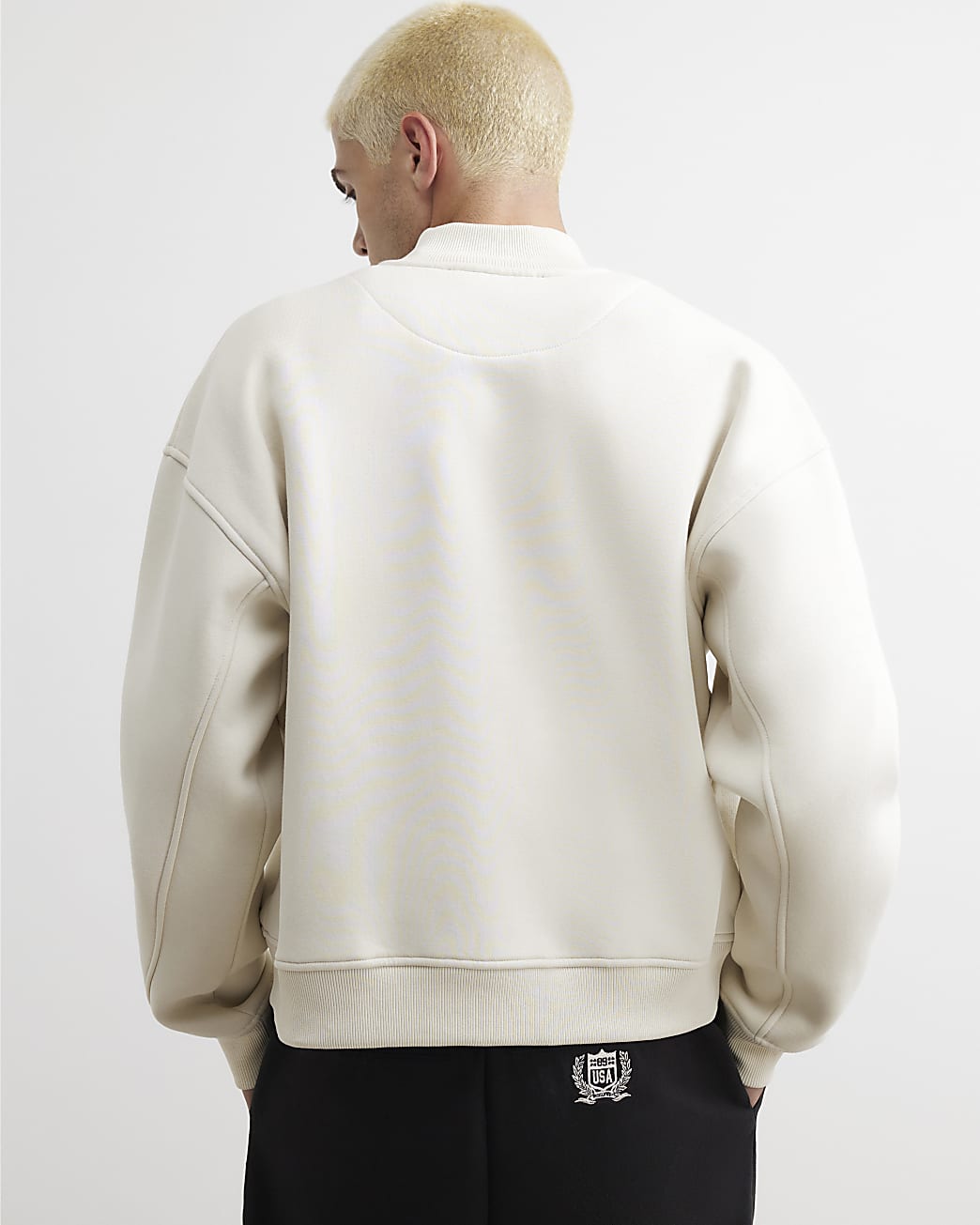 Ame Saint Brushback Bomber Jacket in Cream - Image 3 Ame Saint Brushback Bomber Jacket in Cream