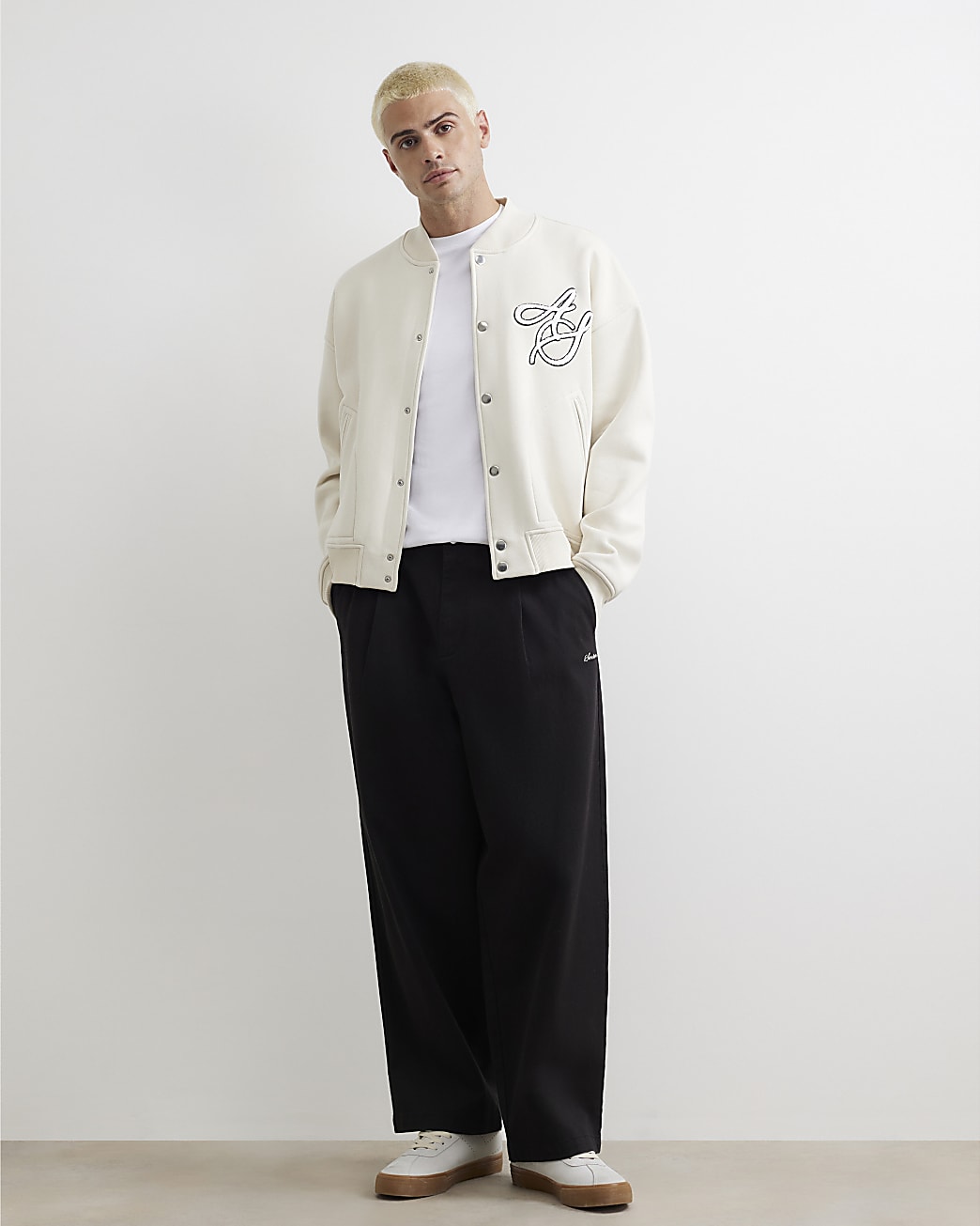 Ame Saint Brushback Bomber Jacket in Cream - Image 4 Ame Saint Brushback Bomber Jacket in Cream