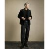 Asymmetric Single Breasted Peacoat in Black