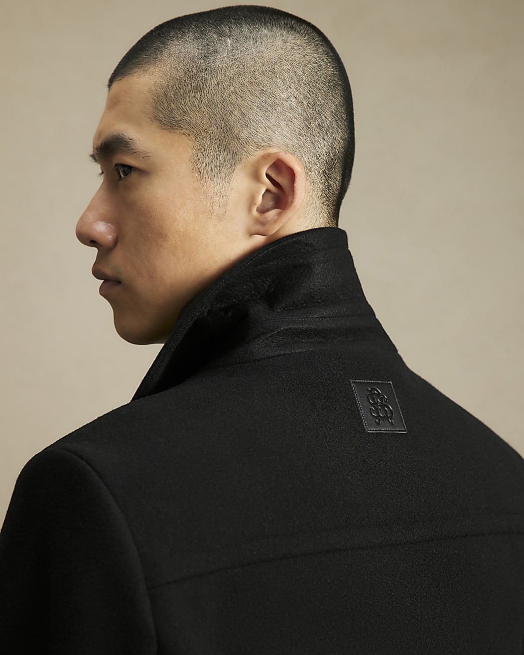 Asymmetric Single Breasted Peacoat in Black - Image 4 Asymmetric Single Breasted Peacoat in Black