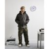 Baggy Fit Camo Print Cargo Trousers in Khaki