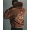 Borg Lined Corduroy Hoodie in Brown