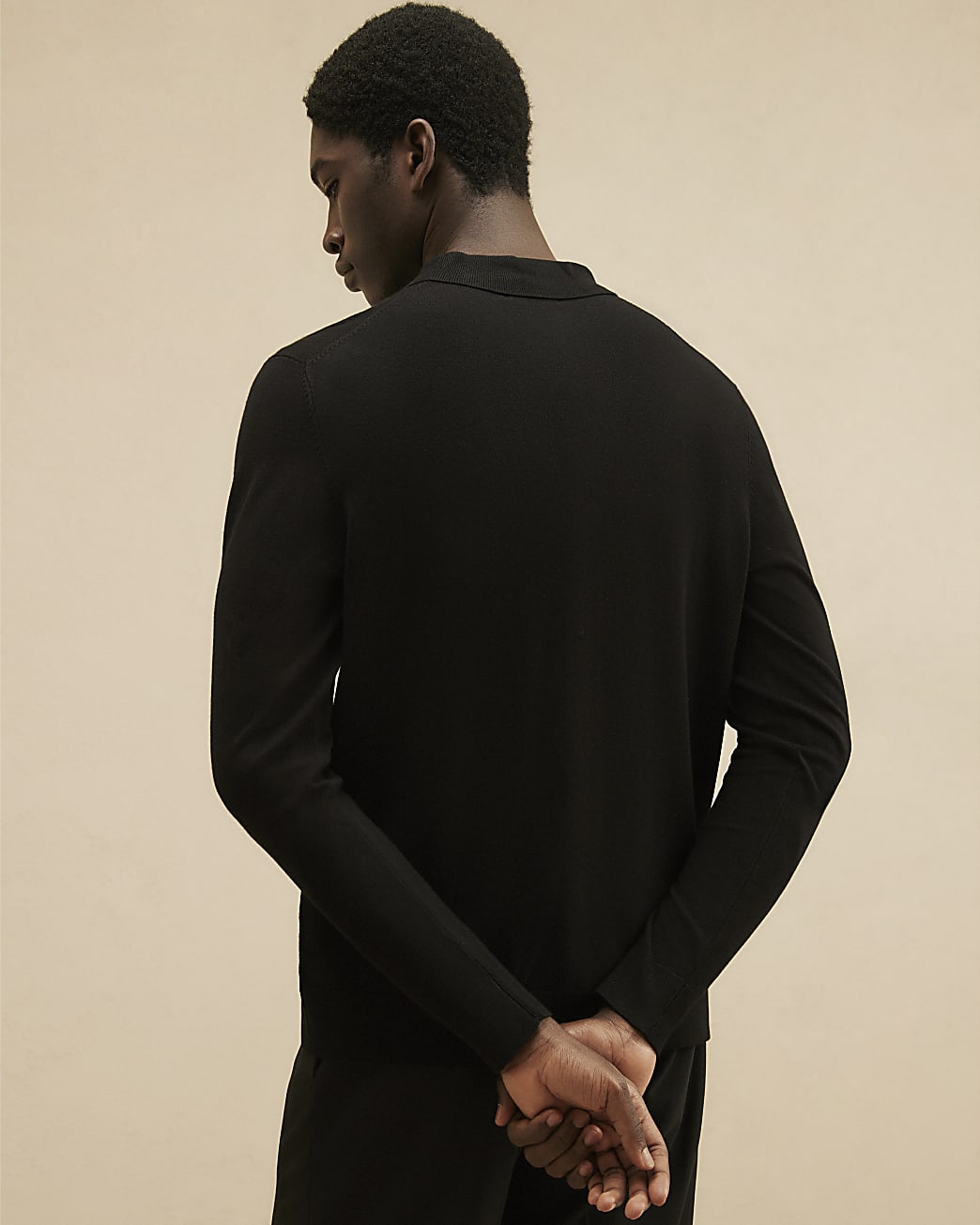 Button Through Knit Cardigan in Black - Image 3 Button Through Knit Cardigan in Black