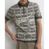 Check Knit Chatoyant Polo Shirt in Green