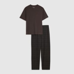 Check Loungewear Set in Brown