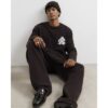 Cosy Monogram Crew Neck Jumper in Brown
