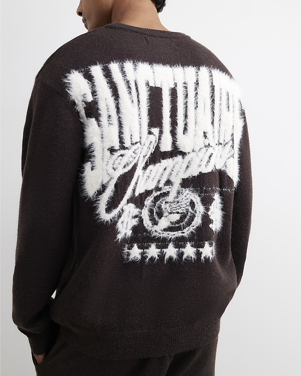 Cosy Monogram Crew Neck Jumper in Brown - Image 4 Cosy Monogram Crew Neck Jumper in Brown