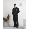 Cotton Balloon Leg Trousers in Black