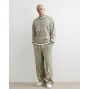 Cotton Blend Flame Joggers in Khaki