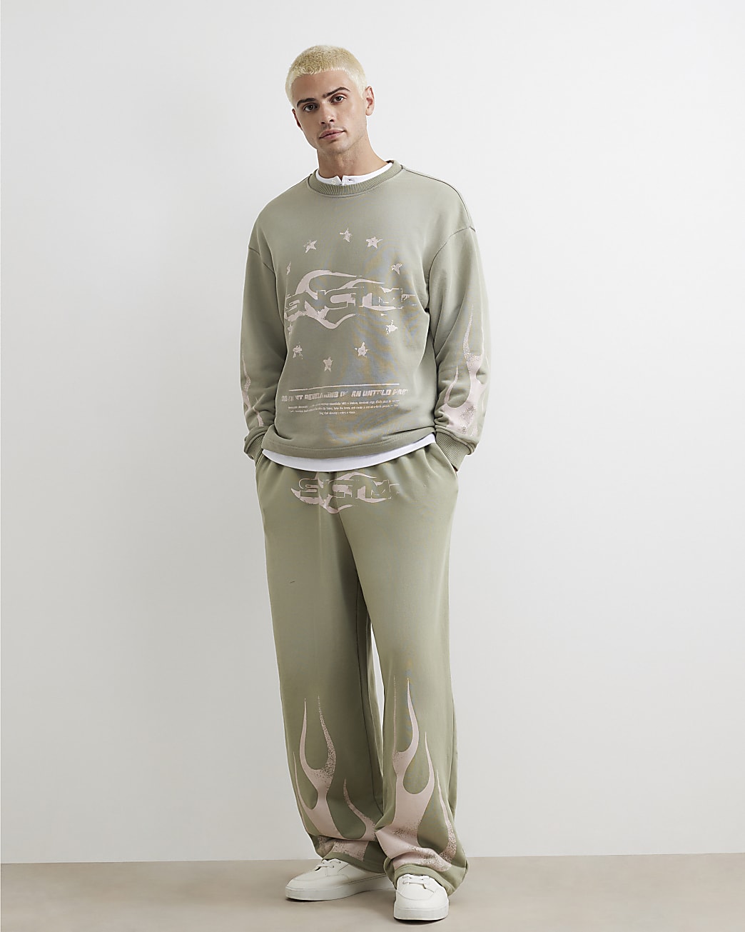 Cotton Blend Flame Joggers in Khaki - Image 2 Cotton Blend Flame Joggers in Khaki