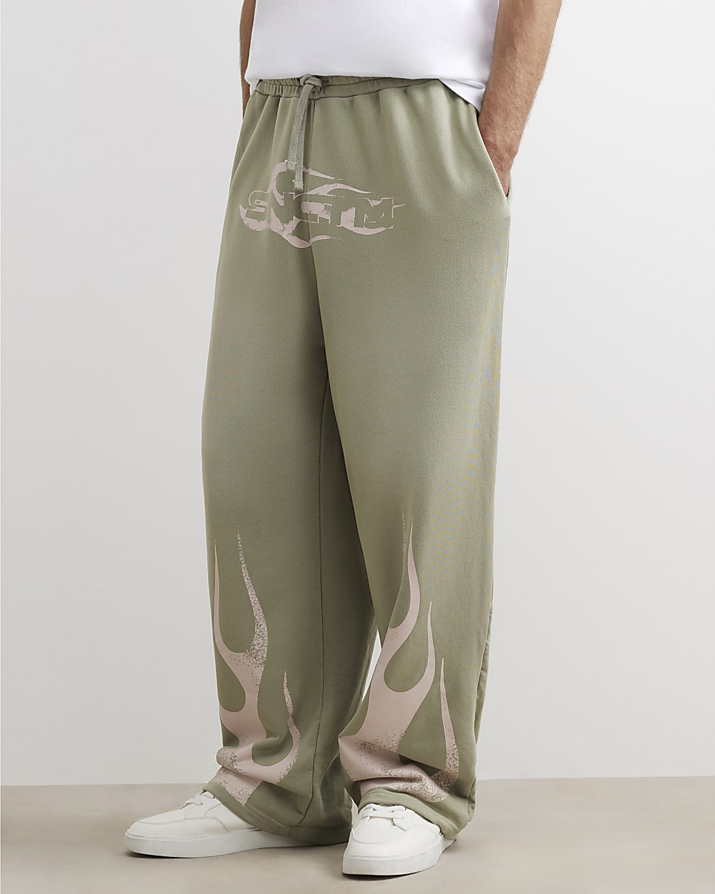 Cotton Blend Flame Joggers in Khaki - Image 4 Cotton Blend Flame Joggers in Khaki