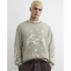Cotton Blend Flame T-shirt in Khaki