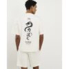 Cotton Japanese T-shirt and Shorts Set in Cream