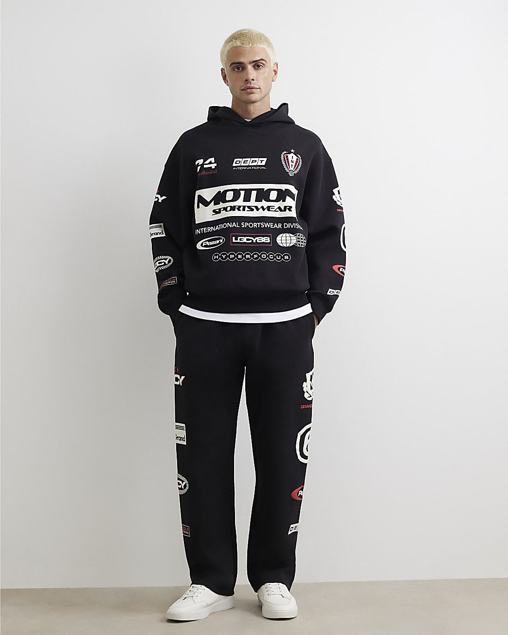 Cotton Motion Sportswear Joggers in Black - Image 2 Cotton Motion Sportswear Joggers in Black