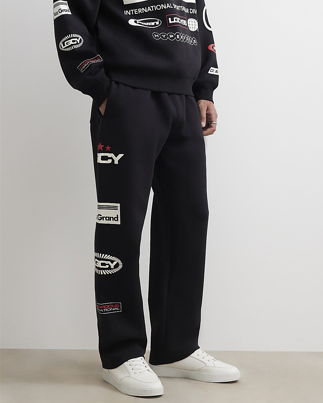 Cotton Motion Sportswear Joggers in Black - Image 4 Cotton Motion Sportswear Joggers in Black