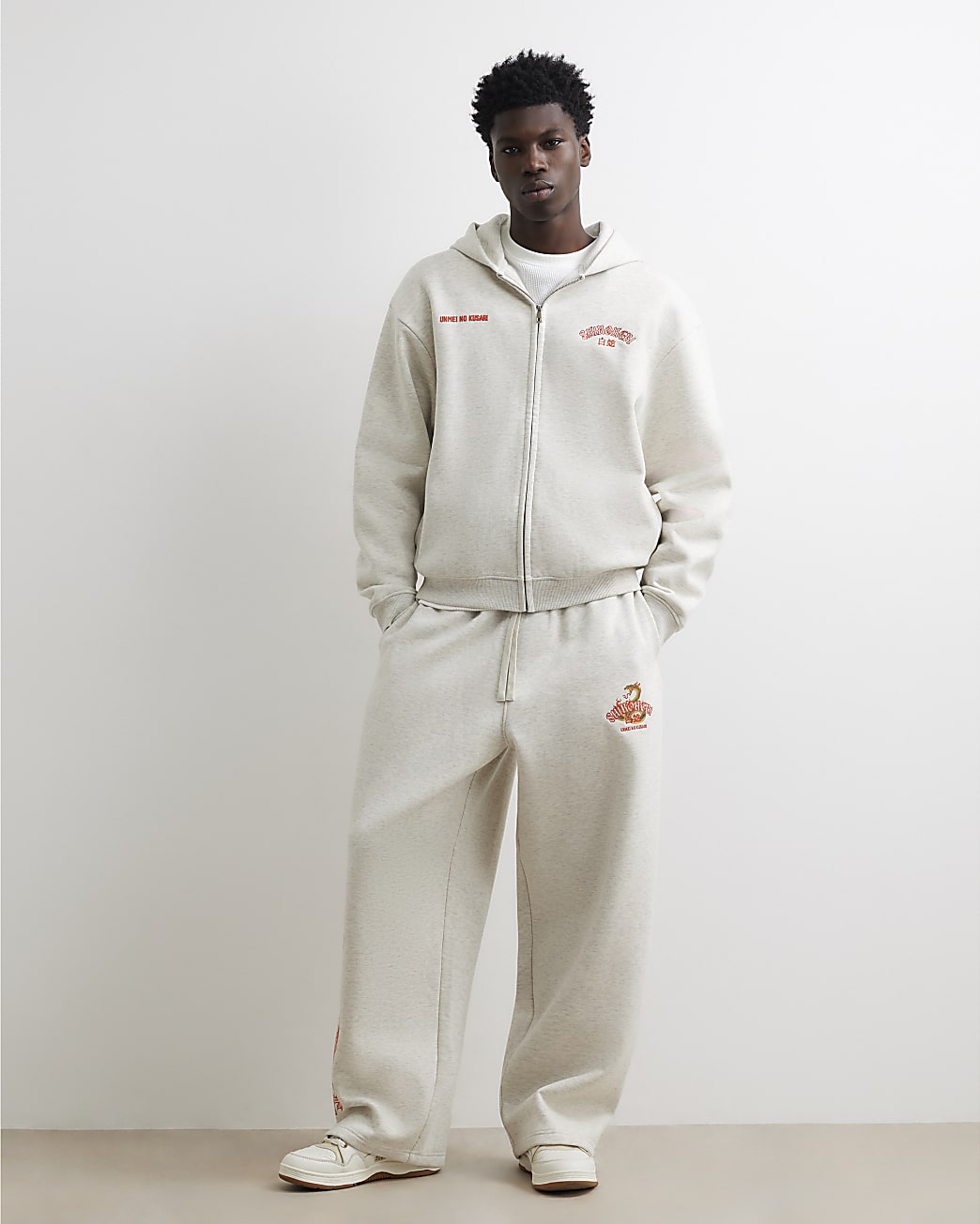 Cotton Shirohebi Snake Hoodie in Grey - Image 4 Cotton Shirohebi Snake Hoodie in Grey