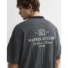 Cotton Stripe Maison T-shirt in Black