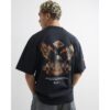 Cotton Washed Eagle T-shirt in Black