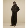 Crest Pleated Barrel Leg Joggers in Brown
