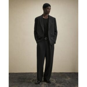 Embroidered Baroque Wide Leg Trousers in Black