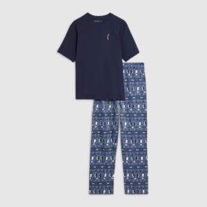 Fairisle Penguin Pyjamas Set in Navy