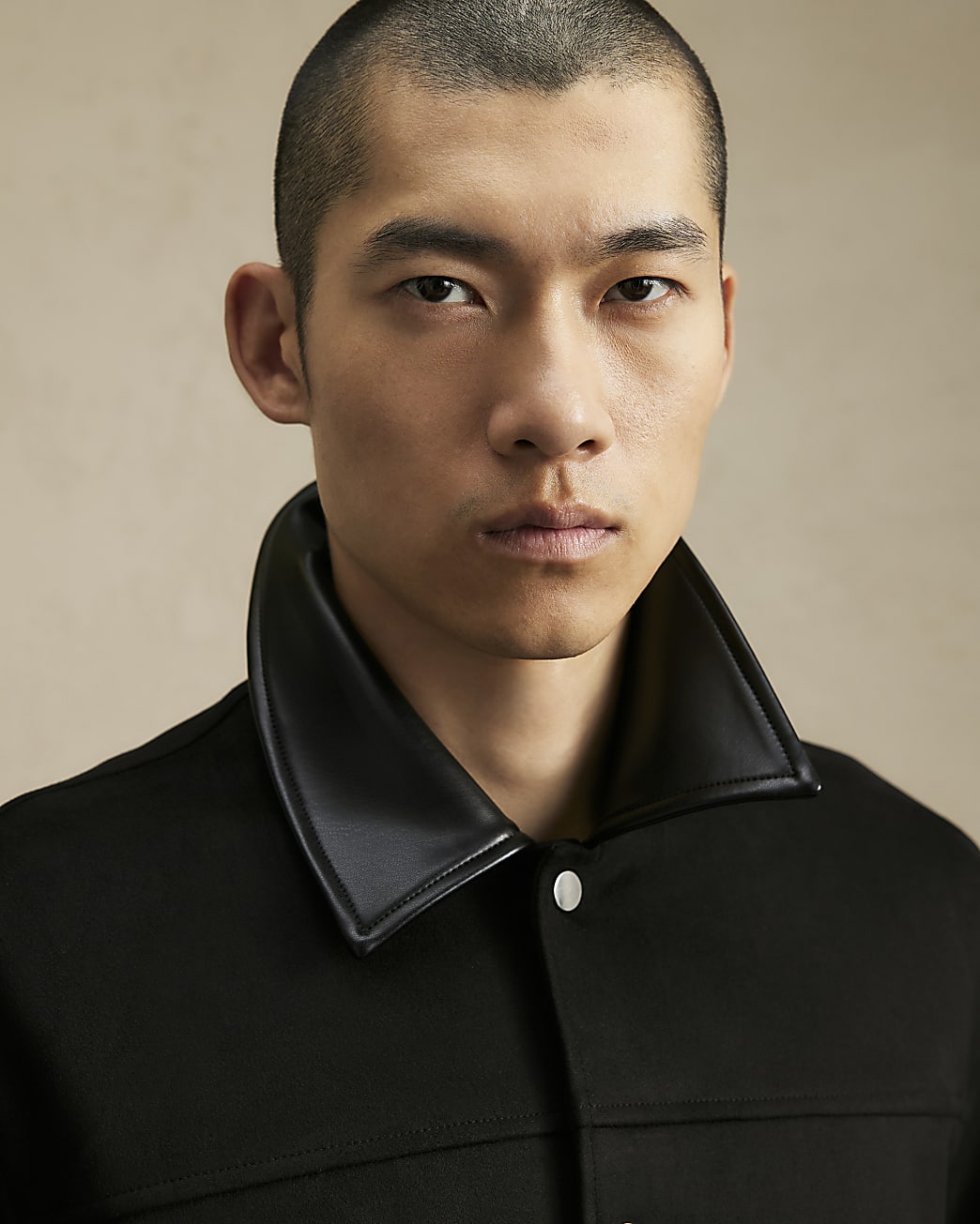 Faux Suede Overshirt in Black - Image 4 Faux Suede Overshirt in Black