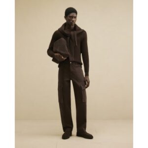 Loose Fit Cargo Trousers in Brown