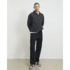Loose Fit Cotton Cargo Trousers in Black