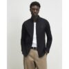 Muscle Fit Cotton Oxford Shirt in Black