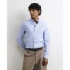 Muscle Fit Cotton Oxford Shirt in Blue