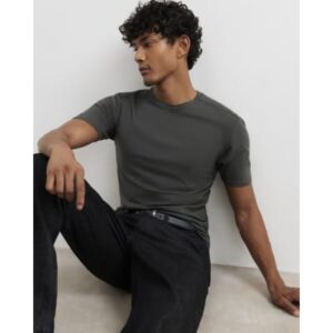 Muscle Fit Cotton Stretch T-shirt in Khaki