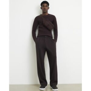 Muscle Fit Long Sleeve Jumper in Burgundy