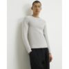 Muscle Fit Long Sleeve Jumper in Grey