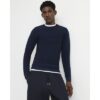 Muscle Fit Long Sleeve Jumper in Navy