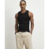 Muscle Fit Ribbed Pack of 3 Vests in Black