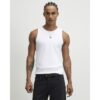 Muscle Fit Ribbed Pack of 3 Vests in White