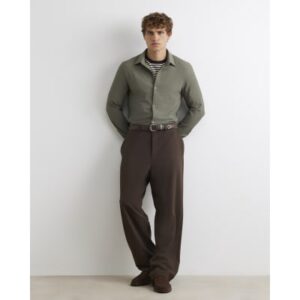 Muscle Fit Ribbed Shirt in Khaki