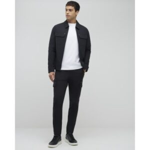 Muscle Fit Shacket in Black