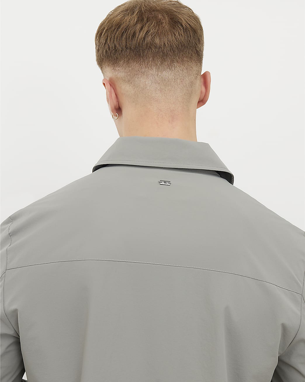 Muscle Fit Shacket in Grey - Image 4 Muscle Fit Shacket in Grey