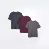 Muscle Fit Stretch T-shirts 3 Pack in Grey