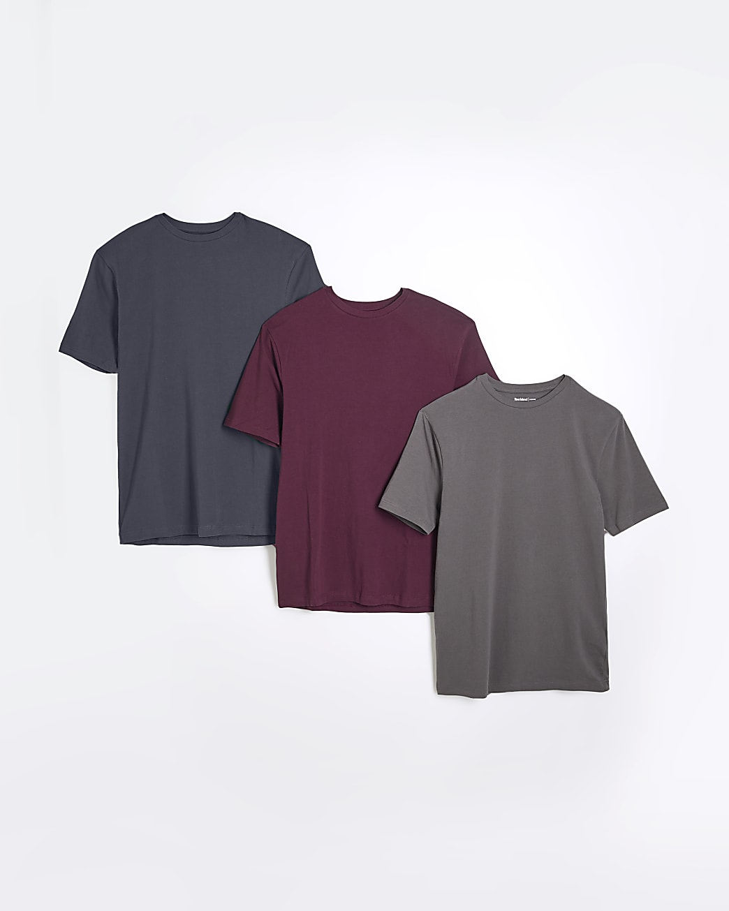 Muscle Fit Stretch T-shirts 3 Pack in Grey - Image 2 Muscle Fit Stretch T-shirts 3 Pack in Grey