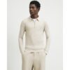 Muscle Fit Textured Polo Shirt in Beige