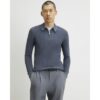 Muscle Fit Textured Polo Shirt in Grey