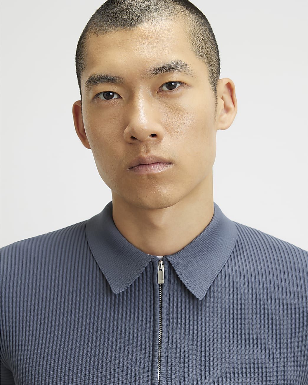 Muscle Fit Textured Polo Shirt in Grey - Image 4 Muscle Fit Textured Polo Shirt in Grey