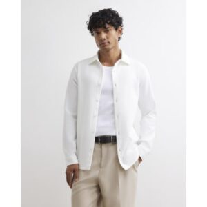 Muscle Fit Textured Shirt in White
