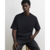 Oversized Fit Cotton Crew Neck T-shirt in Black