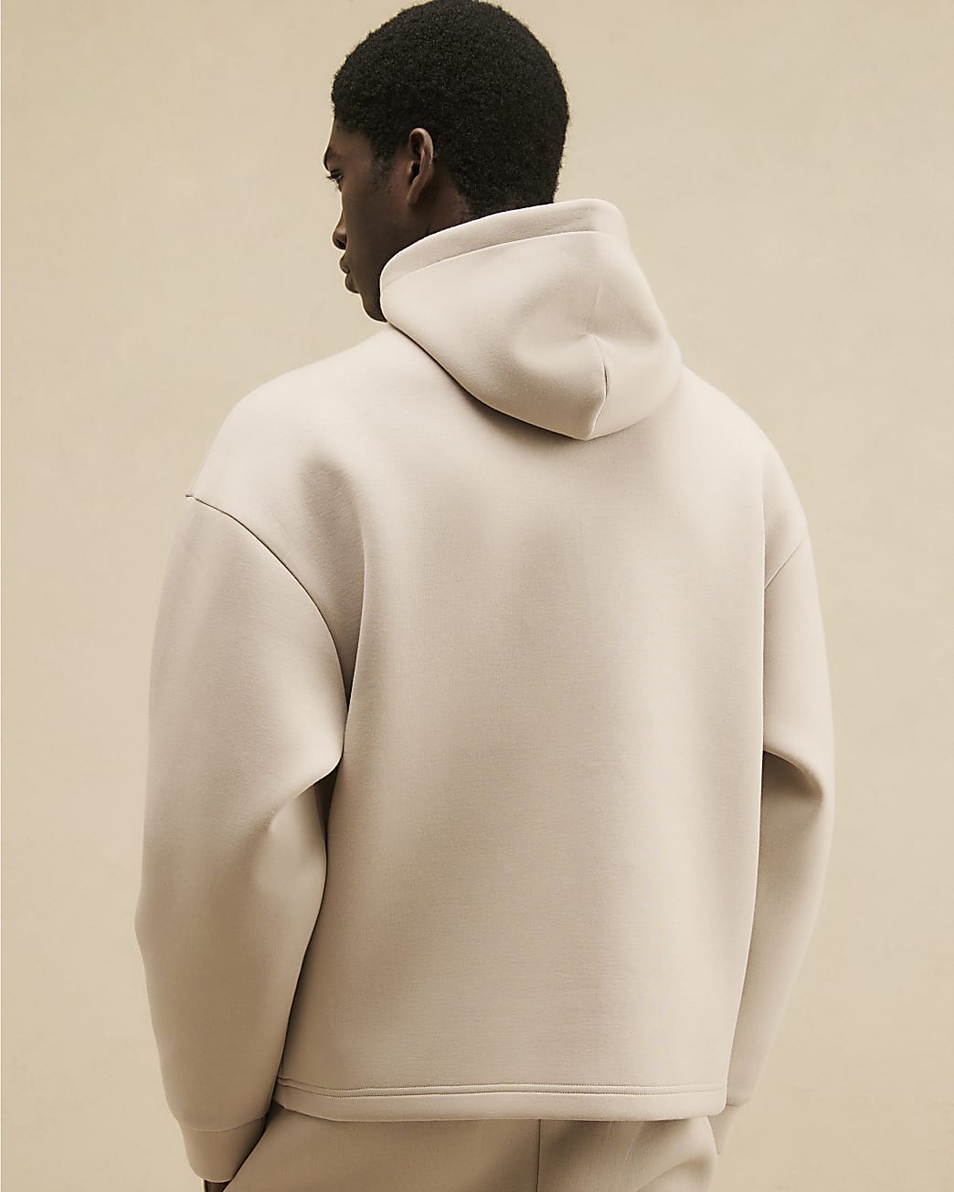 Oversized Fit Premium Hoodie in Beige - Image 3 Oversized Fit Premium Hoodie in Beige
