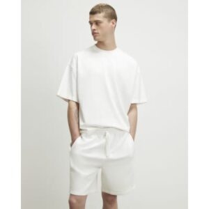 Oversized Fit T-shirt & Shorts Set in Cream