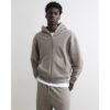 Oversized Fit Washed Zip Through Hoodie in Grey